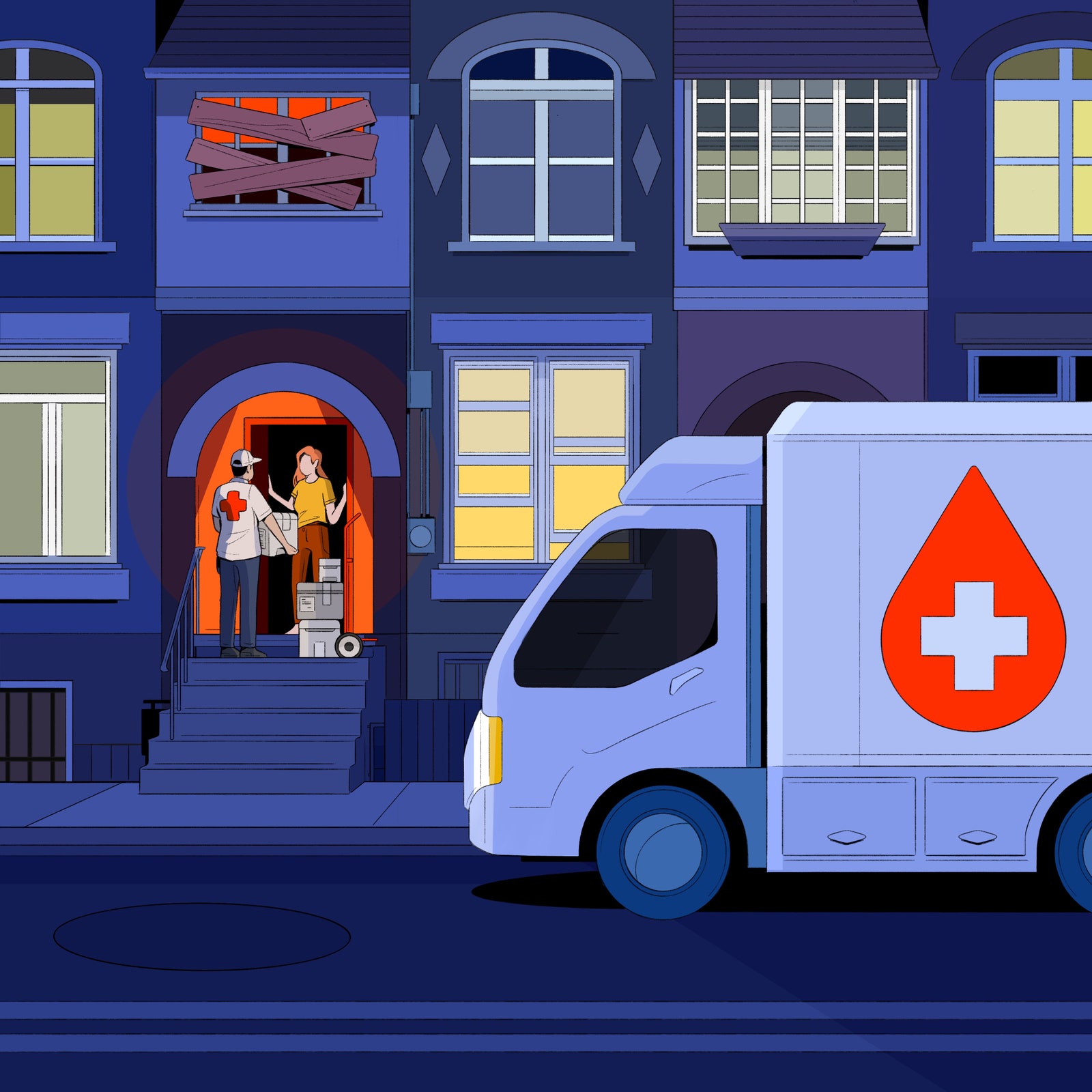 A Vampire gets blood delivered for dinner.