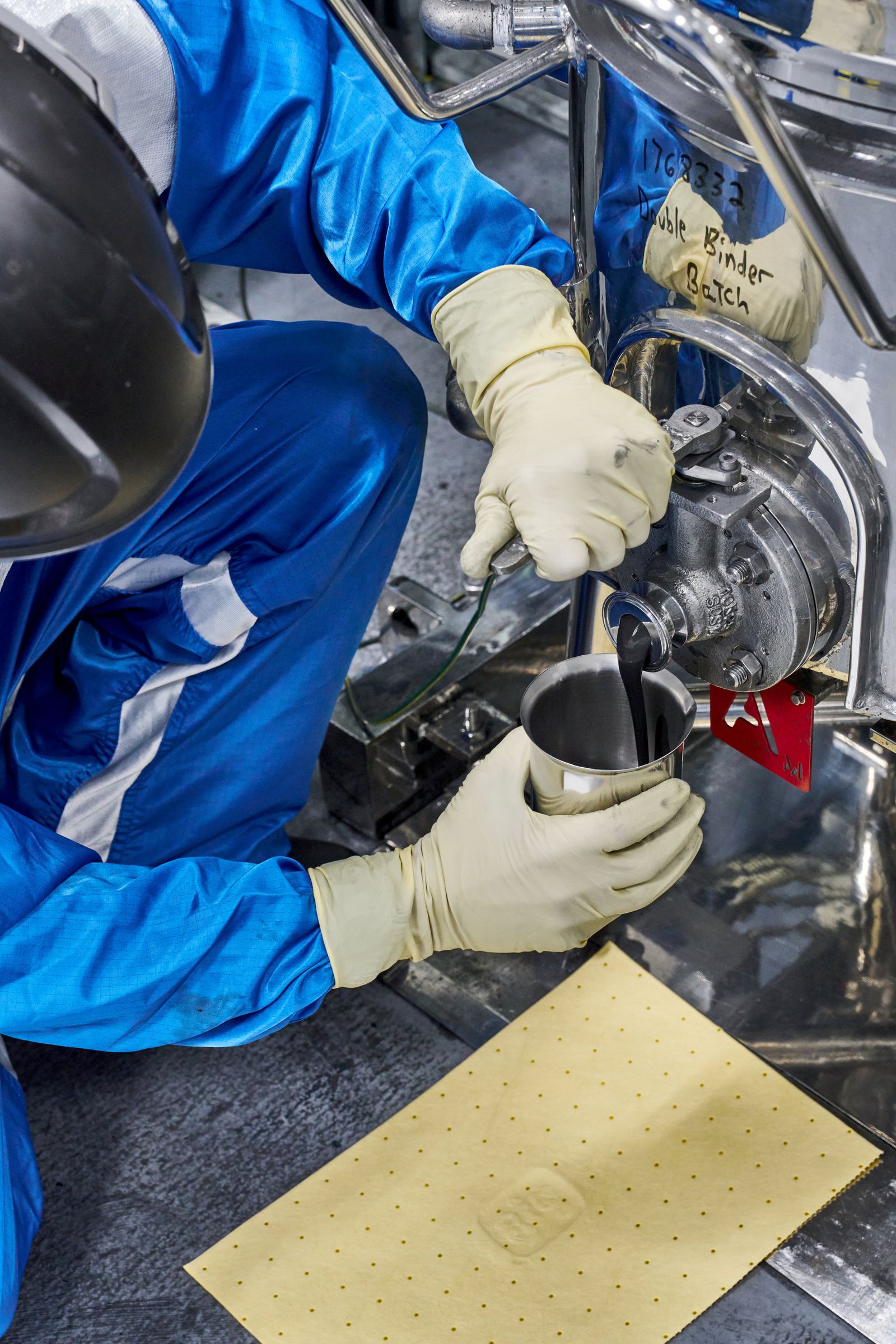 Image may contain Clothing Glove Person Worker Adult Accessories Bag Handbag Helmet and Metalworking