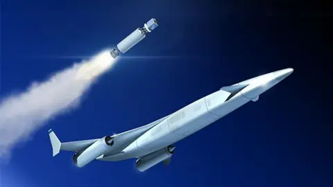 Reaction Engines An artist's impression of a futuristic looking space plane 