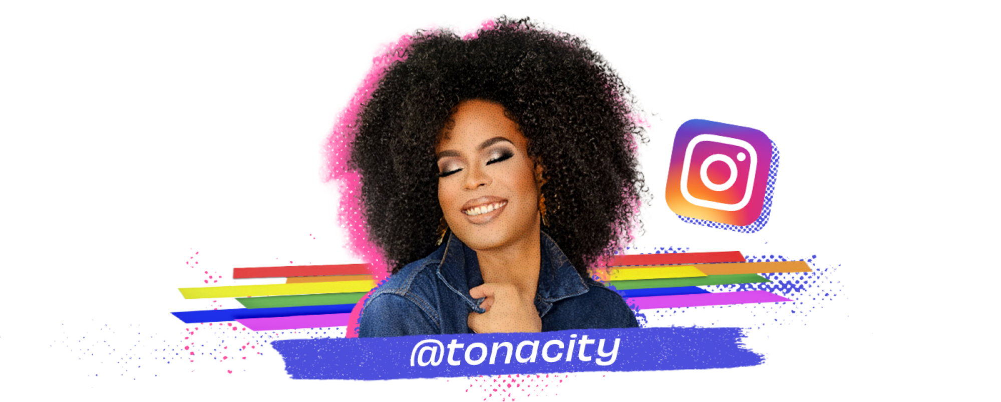 A collage featuring a photo of Brown, the Instagram logo, and the username @tonacity.