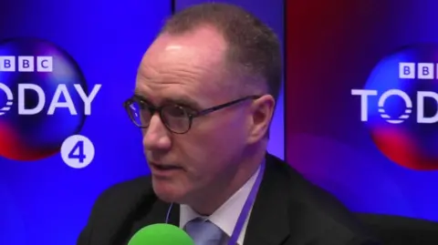 BBC OBR chairman Richard Hughes being interviewed in the Today programme studio